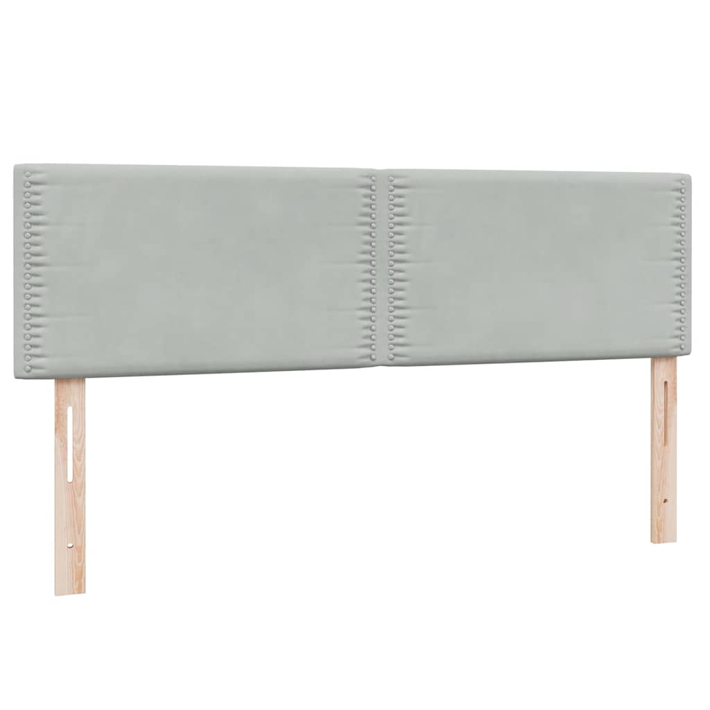 Κρεβάτι Boxspring με Στρώμα & LED Ανοιχτό Γκρι 140x210 εκ. Βελούδινο - Pakobazaar