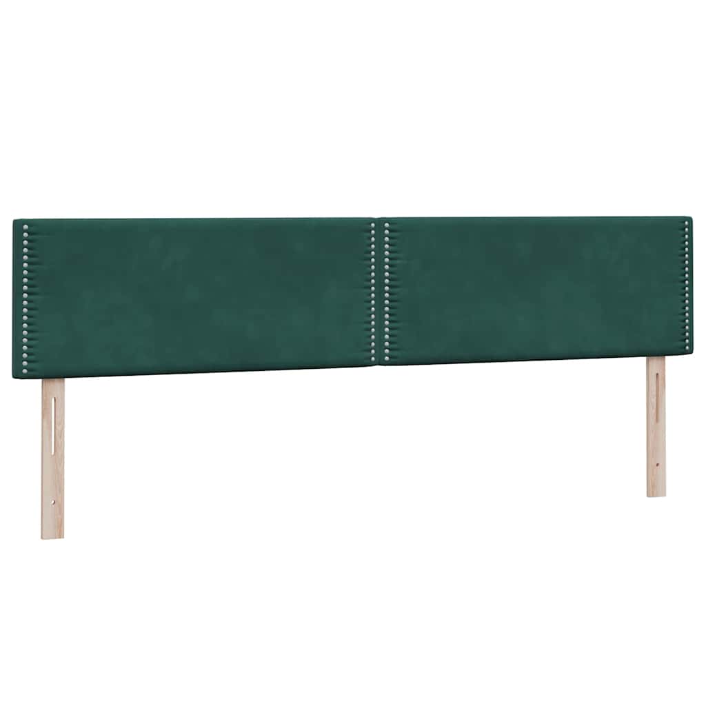 Κρεβάτι Boxspring με Στρώμα & LED Σκούρο Πράσινο 180x210εκ. Βελούδινο - Pakobazaar