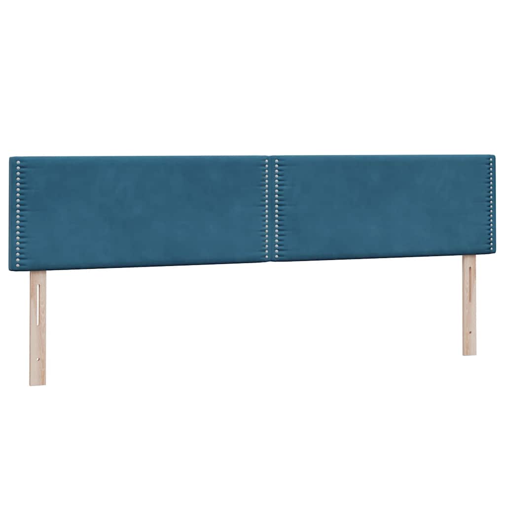 Κρεβάτι Boxspring με Στρώμα & LED Σκούρο Μπλε 180x210 εκ. Βελούδινο - Pakobazaar