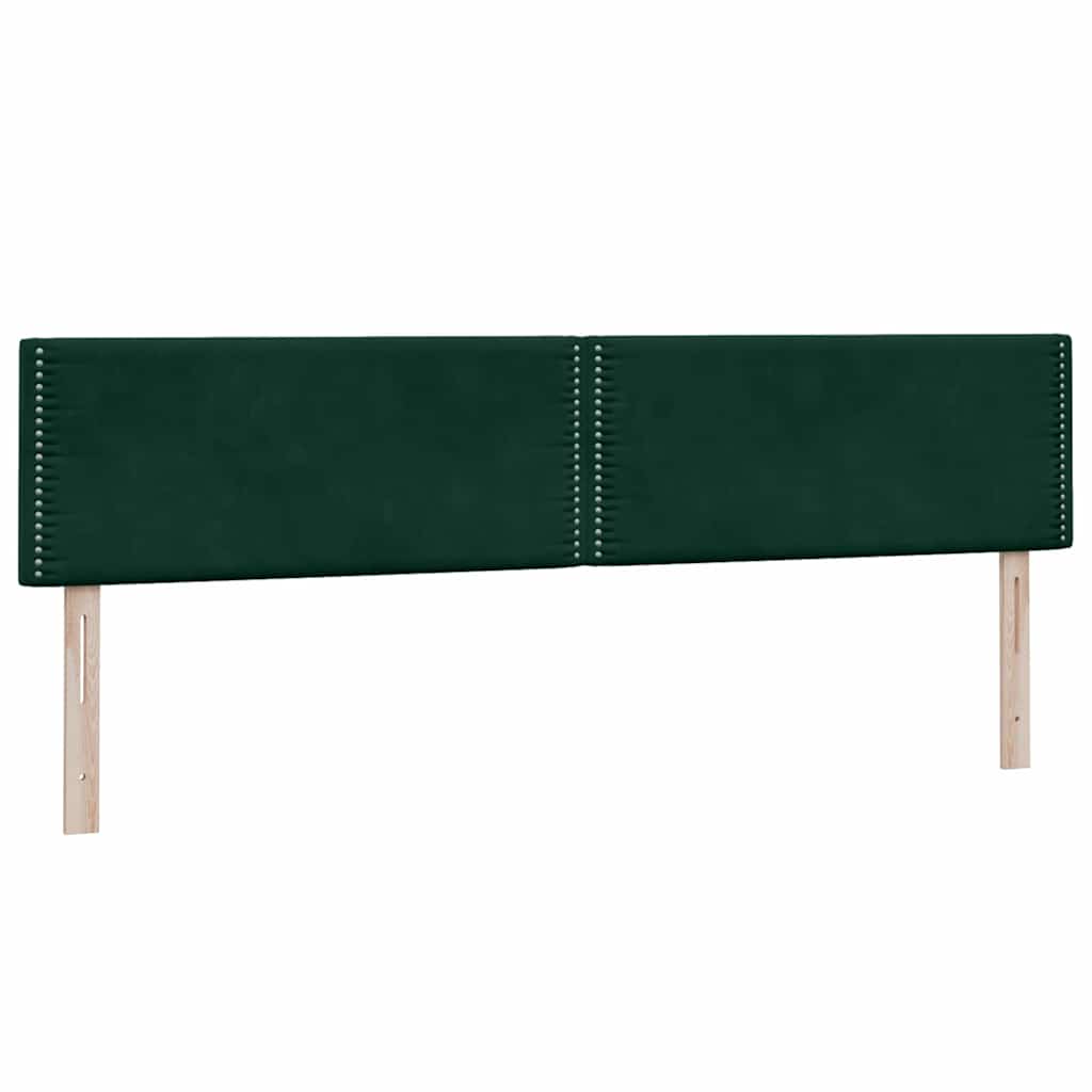 Κρεβάτι Boxspring με Στρώμα & LED Σκούρο Πράσινο 200x210εκ. Βελούδινο