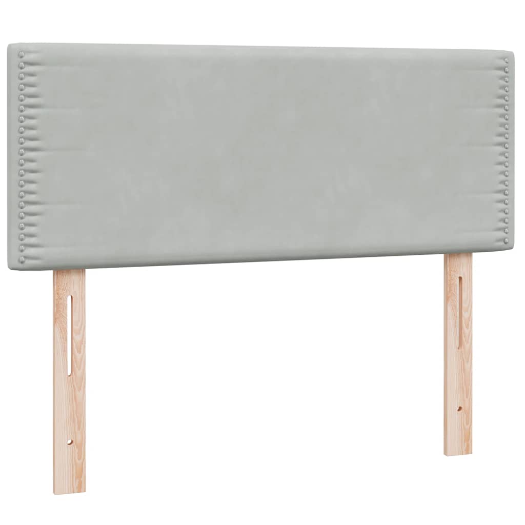 Κρεβάτι Boxspring με Στρώμα & LED Ανοιχτό Γκρι 120x220 εκ. Βελούδινο - Pakobazaar