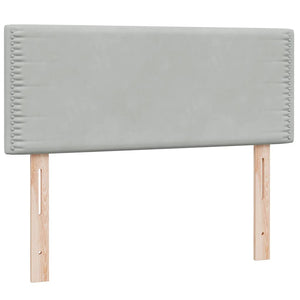 Κρεβάτι Boxspring με Στρώμα & LED Ανοιχτό Γκρι 120x220 εκ. Βελούδινο