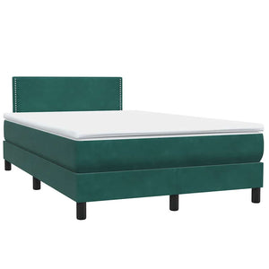 Κρεβάτι Boxspring με Στρώμα & LED σκούρο πράσινο 120x220cm Βελούδινο - Pakobazaar