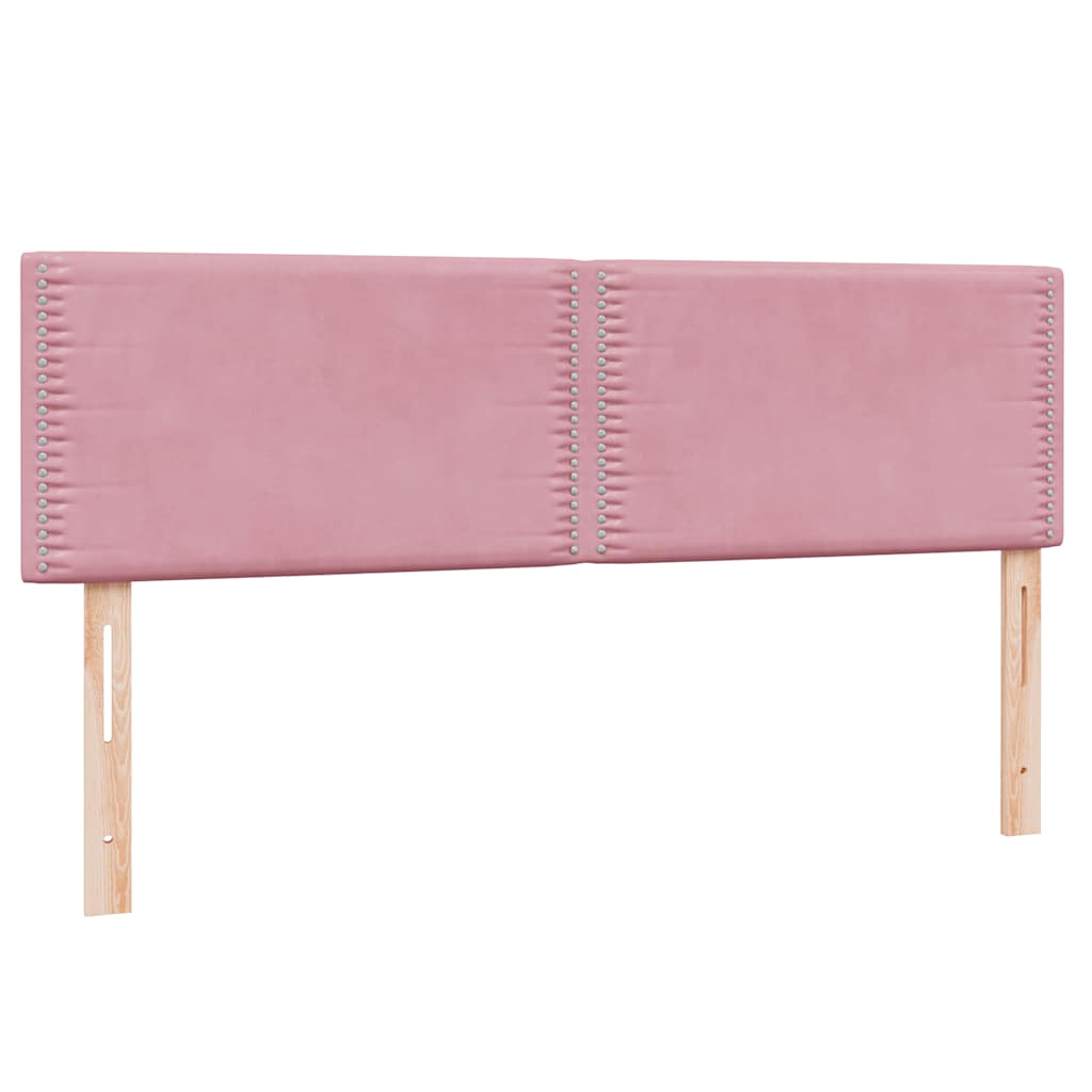 Κρεβάτι Boxspring με Στρώμα & LED ροζ 140x220 cm Βελούδινο - Pakobazaar