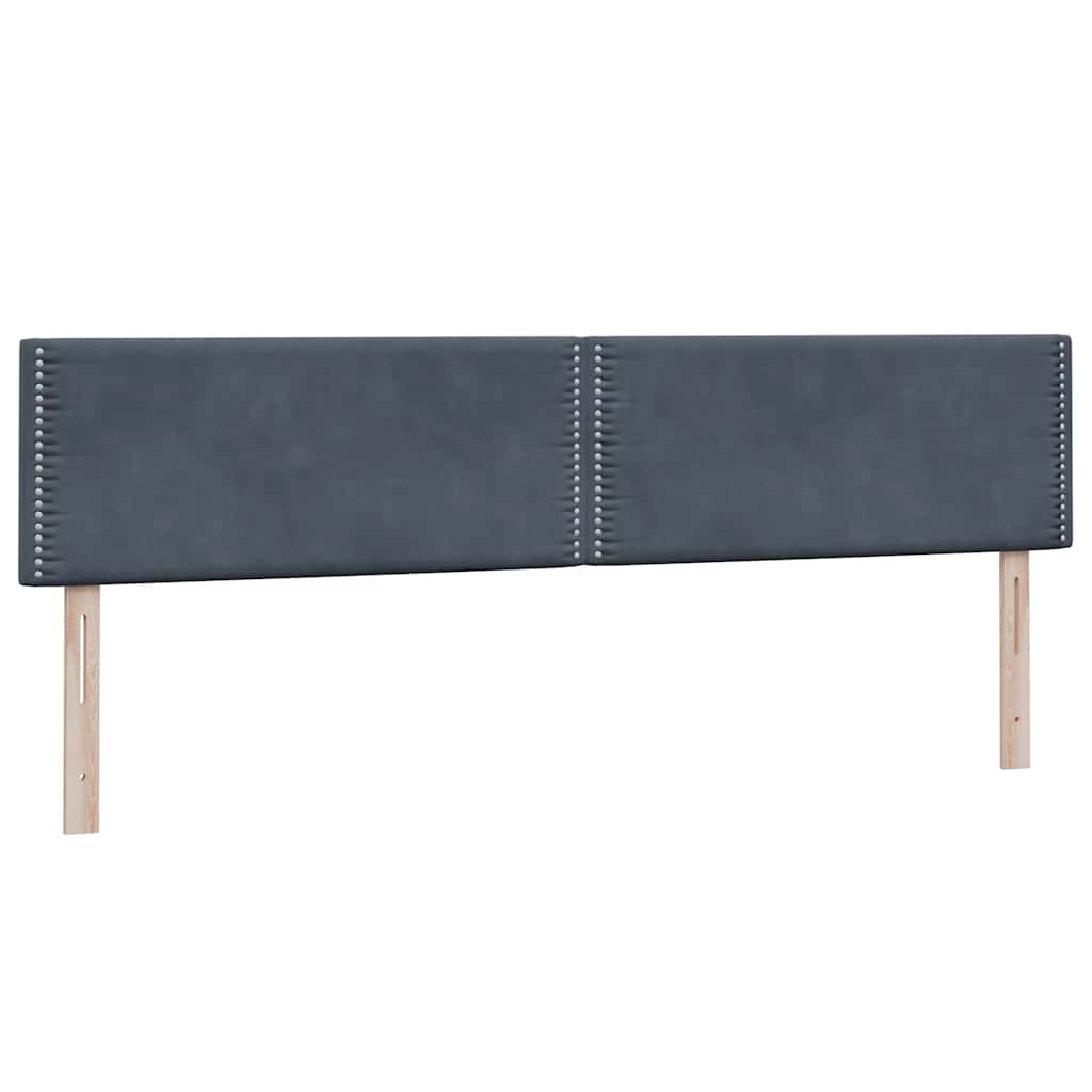 Κρεβάτι Boxspring με Στρώμα & LED Σκούρο γκρι 200x220 cm Βελούδινο - Pakobazaar