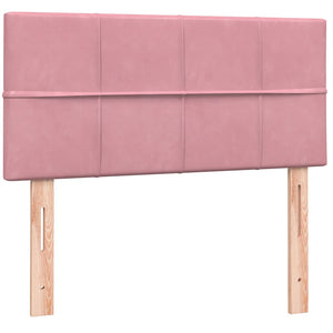 Κρεβάτι Boxspring με Στρώμα & LED Ροζ 100x210 εκ. Βελούδινο - Pakobazaar