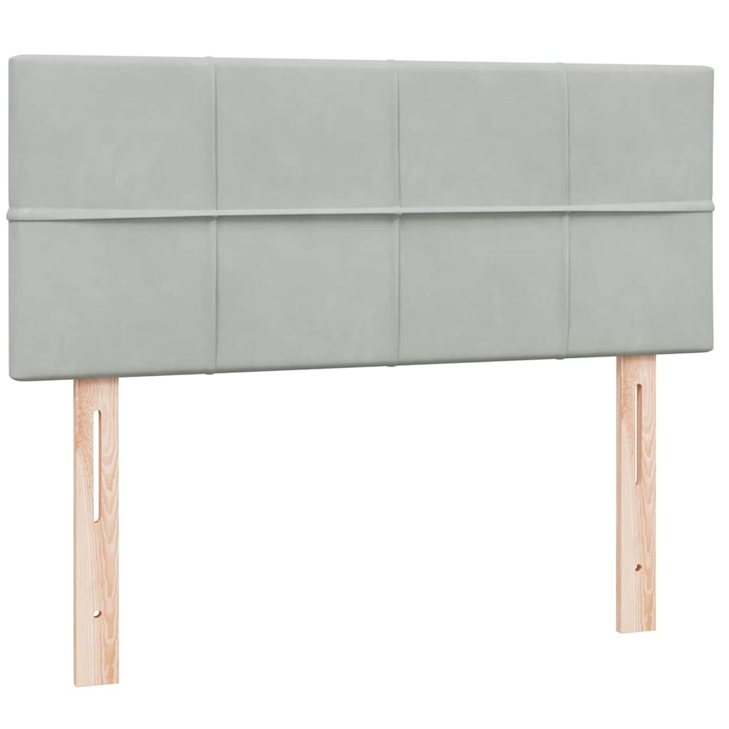 Κρεβάτι Boxspring με Στρώμα & LED Ανοιχτό Γκρι 120x210 εκ. Βελούδινο - Pakobazaar