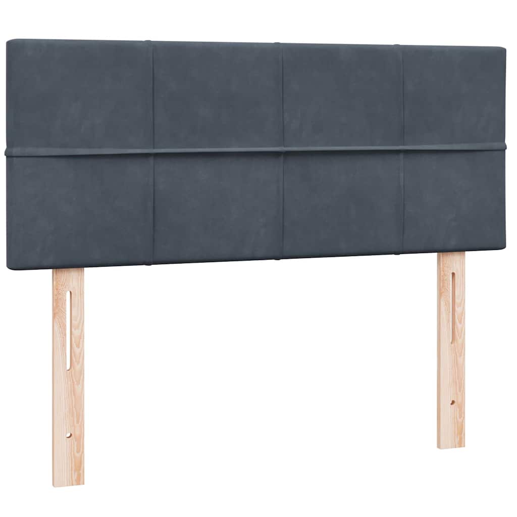 Κρεβάτι Boxspring με Στρώμα & LED Σκούρο Γκρι 120x210 εκ. Βελούδινο - Pakobazaar