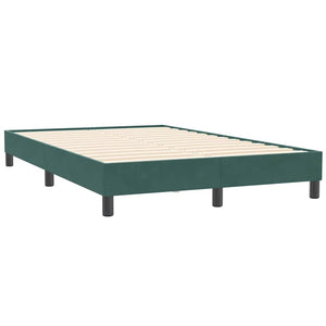 Κρεβάτι Boxspring με Στρώμα & LED Σκούρο Πράσινο 120x210εκ. Βελούδινο