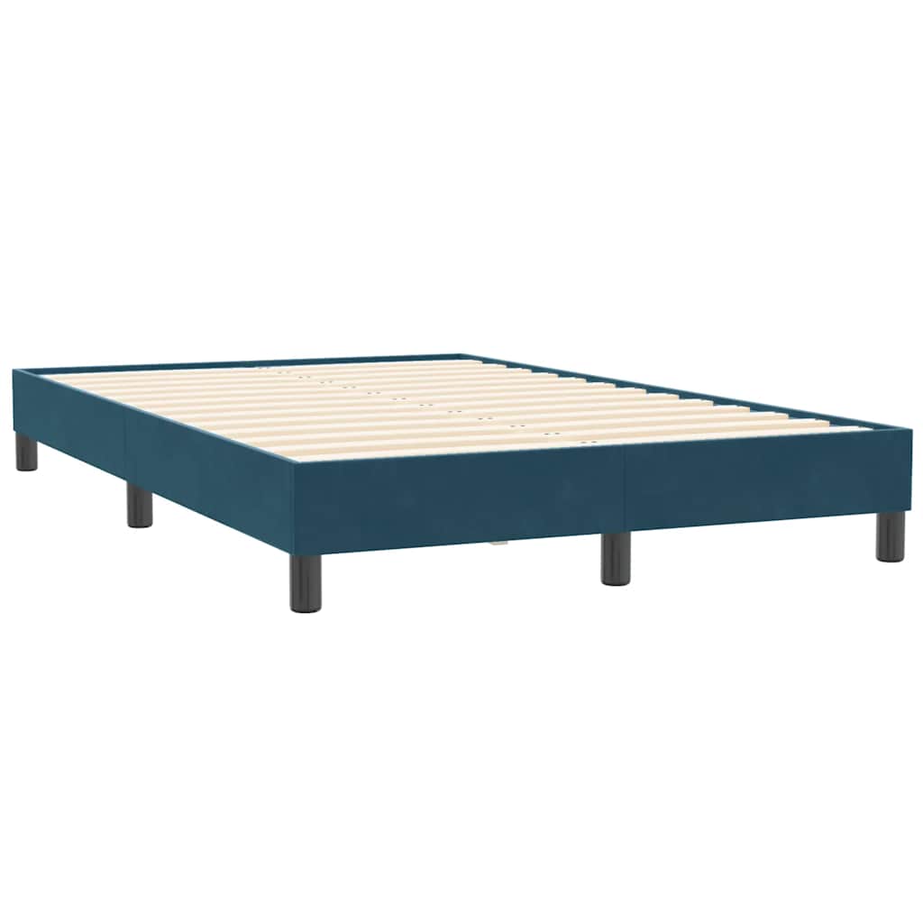 Κρεβάτι Boxspring με Στρώμα & LED Σκούρο Μπλε 120x210 εκ. Βελούδινο - Pakobazaar