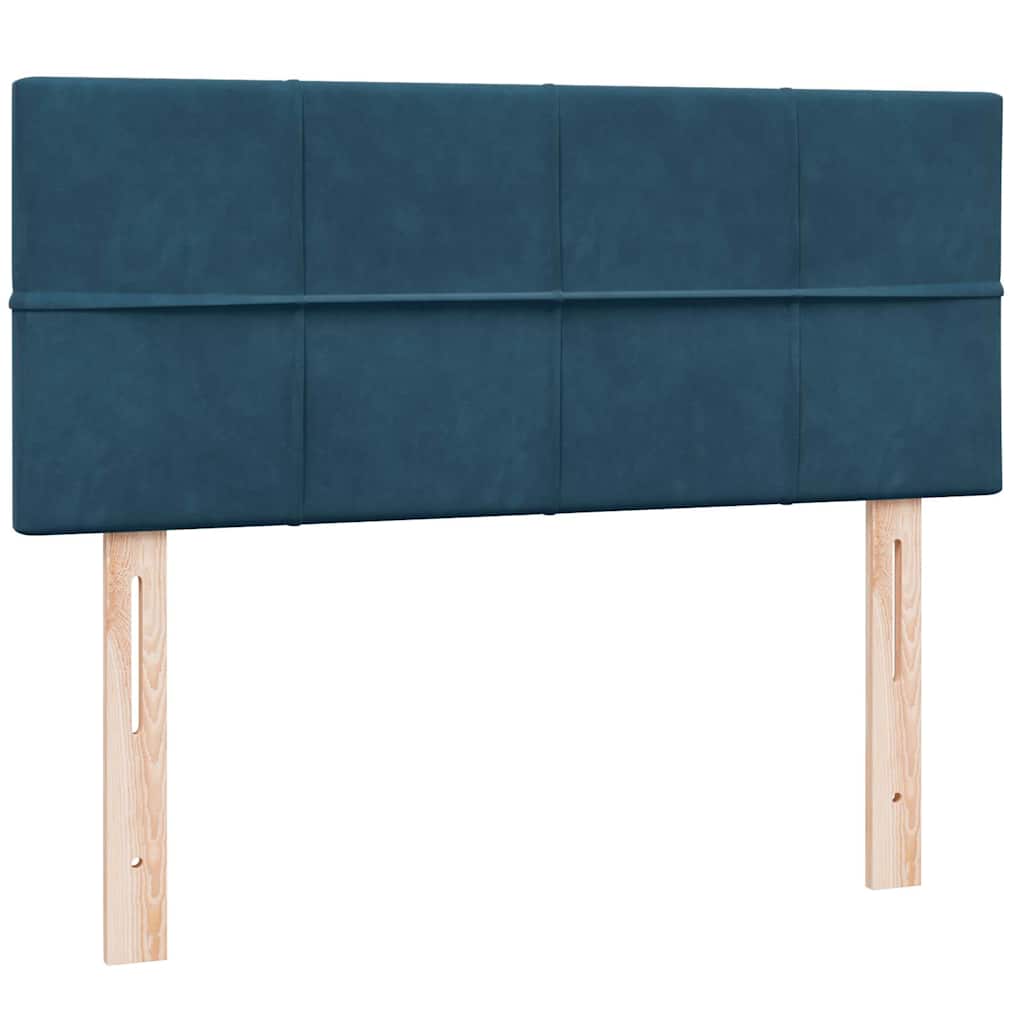 Κρεβάτι Boxspring με Στρώμα & LED Σκούρο Μπλε 120x210 εκ. Βελούδινο - Pakobazaar