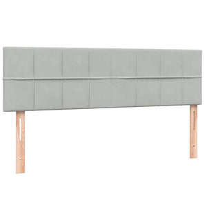 Κρεβάτι Boxspring με Στρώμα & LED Ανοιχτό Γκρι 160x210 εκ. Βελούδινο