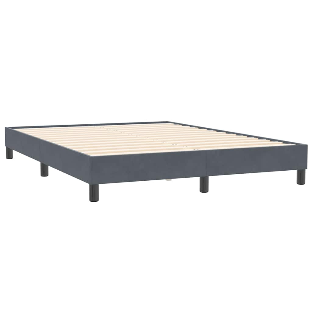 Κρεβάτι Boxspring με Στρώμα & LED Σκούρο Γκρι 160x210 εκ. Βελούδινο - Pakobazaar