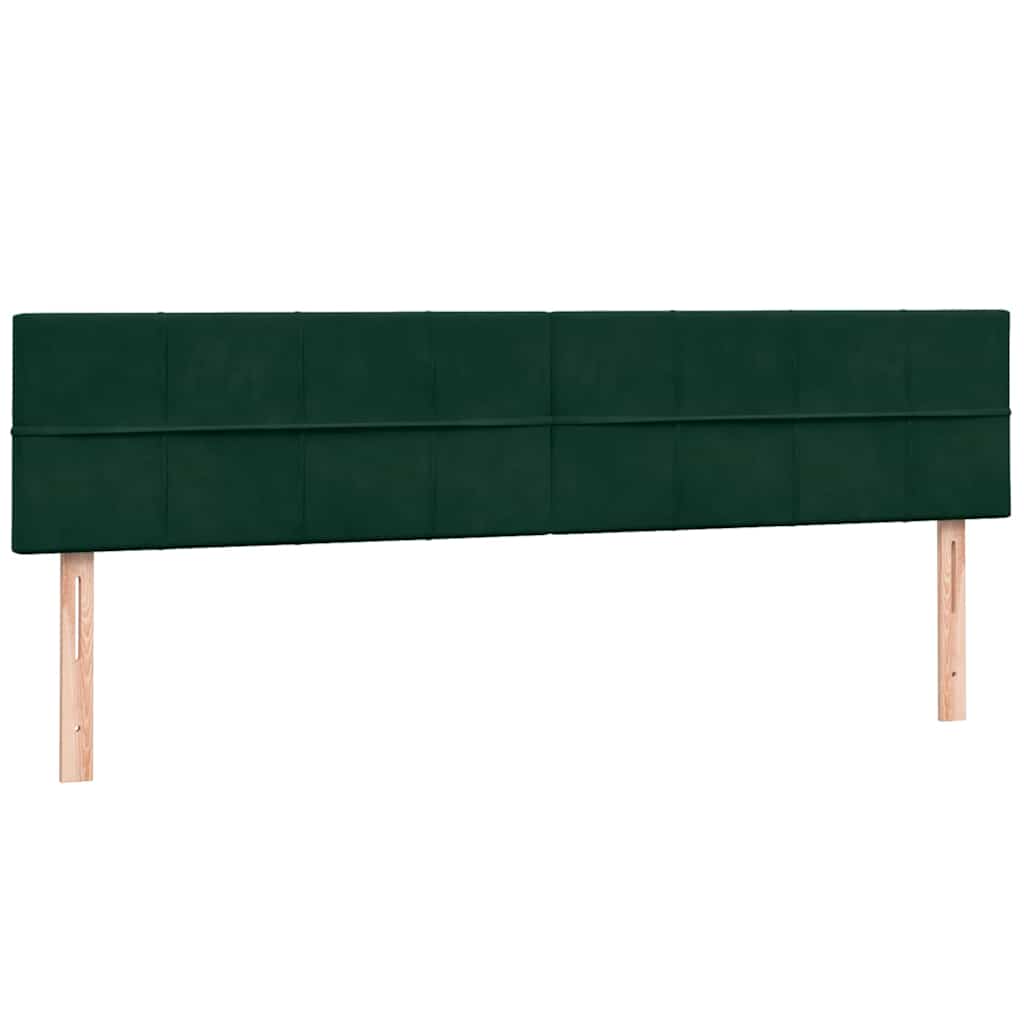 Κρεβάτι Boxspring με Στρώμα & LED Σκούρο Πράσινο 200x210εκ. Βελούδινο