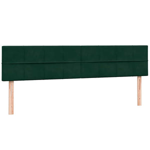 Κρεβάτι Boxspring με Στρώμα & LED Σκούρο Πράσινο 200x210εκ. Βελούδινο