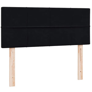 Κρεβάτι Boxspring με Στρώμα & LED Μαύρο 120x220 cm Βελούδινο