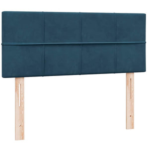 Κρεβάτι Boxspring με Στρώμα & LED σκούρο μπλε 120x220 cm Βελούδινο