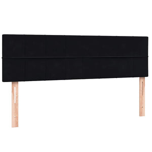Κρεβάτι Boxspring με Στρώμα & LED Μαύρο 160x220 cm Βελούδινο - Pakobazaar