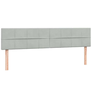 Κρεβάτι Boxspring με Στρώμα & LED ανοιχτό γκρι 180x220 cm Βελούδινο - Pakobazaar