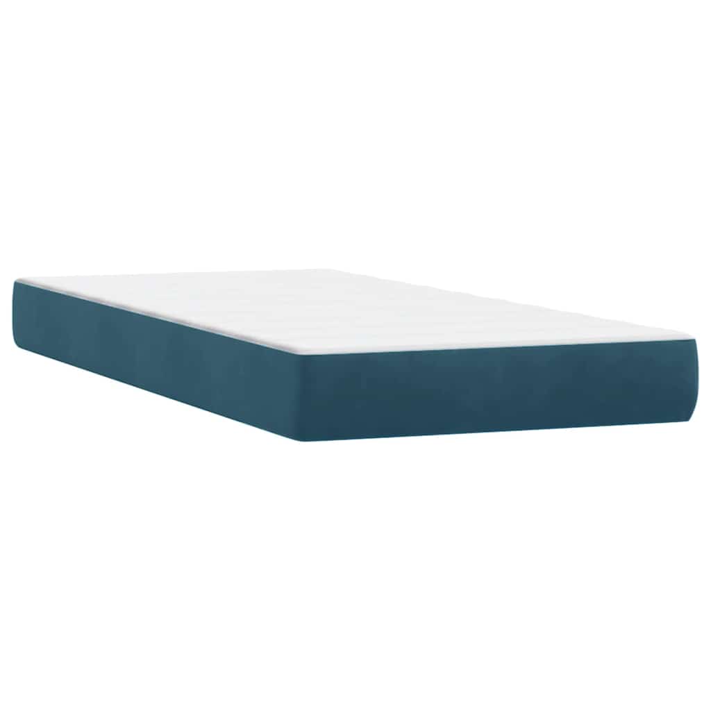 Κρεβάτι Boxspring με Στρώμα & LED σκούρο μπλε 200x220 cm Βελούδινο - Pakobazaar