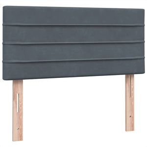 Κρεβάτι Boxspring με Στρώμα & LED Σκούρο γκρι 80x210 εκ. Βελούδινο