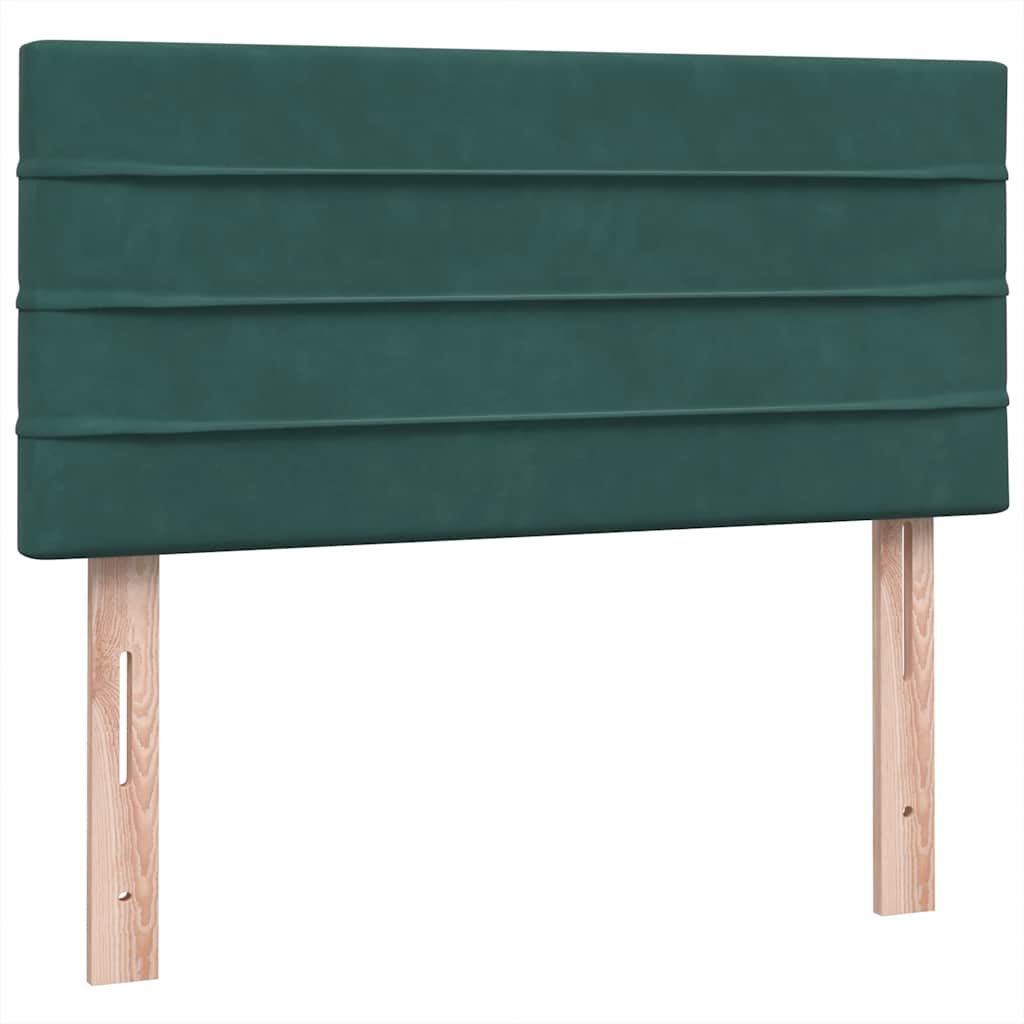 Κρεβάτι Boxspring με Στρώμα & LED Σκούρο πράσινο 80x210 cm Velvet - Pakobazaar