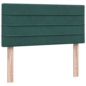 Κρεβάτι Boxspring με Στρώμα & LED Σκούρο πράσινο 80x210 cm Velvet - Pakobazaar