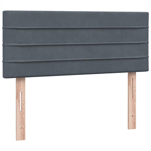 Κρεβάτι Boxspring με Στρώμα & LED Σκούρο Γκρι 120x210 εκ. Βελούδινο - Pakobazaar