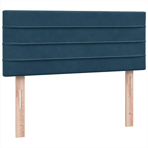 Κρεβάτι Boxspring με Στρώμα & LED Σκούρο Μπλε 120x210 εκ. Βελούδινο - Pakobazaar
