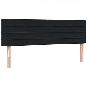 Κρεβάτι Boxspring με Στρώμα & LED Μαύρο 1140x210 εκ. Βελούδινο - Pakobazaar