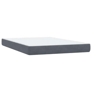 Κρεβάτι Boxspring με Στρώμα & LED Σκούρο Γκρι 160x210 εκ. Βελούδινο - Pakobazaar