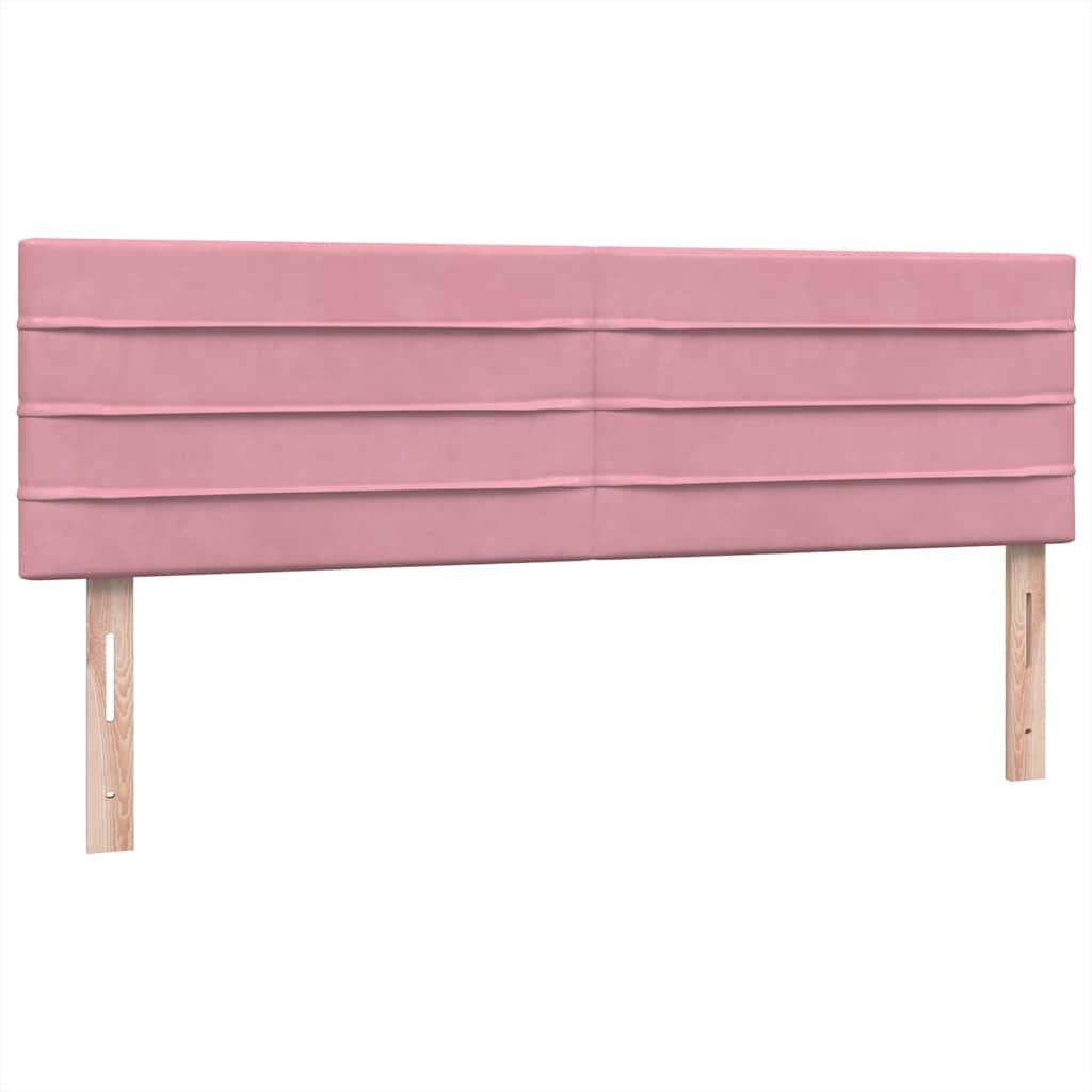 Κρεβάτι Boxspring με Στρώμα & LED Ροζ 160x210 εκ. Βελούδινο