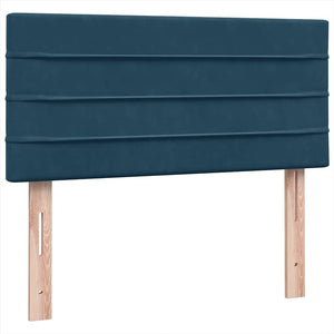 Κρεβάτι Boxspring με Στρώμα & LED σκούρο μπλε 100x220 cm Βελούδινο - Pakobazaar