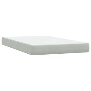 Κρεβάτι Boxspring με Στρώμα & LED Ανοιχτό Γκρι 120x220 εκ. Βελούδινο