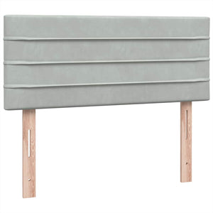 Κρεβάτι Boxspring με Στρώμα & LED Ανοιχτό Γκρι 120x220 εκ. Βελούδινο