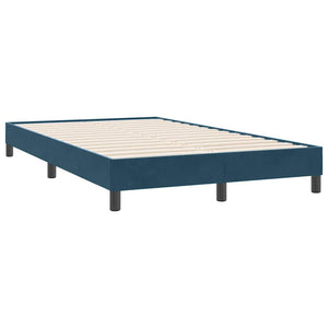 Κρεβάτι Boxspring με Στρώμα & LED σκούρο μπλε 120x220 cm Βελούδινο - Pakobazaar