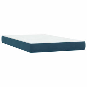 Κρεβάτι Boxspring με Στρώμα & LED σκούρο μπλε 120x220 cm Βελούδινο - Pakobazaar