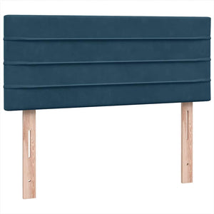 Κρεβάτι Boxspring με Στρώμα & LED σκούρο μπλε 120x220 cm Βελούδινο - Pakobazaar