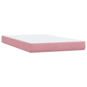 Κρεβάτι Boxspring με Στρώμα & LED ροζ 120x220 cm Βελούδινο