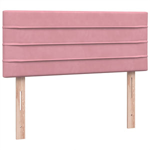 Κρεβάτι Boxspring με Στρώμα & LED ροζ 120x220 cm Βελούδινο