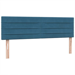 Κρεβάτι Boxspring με Στρώμα & LED σκούρο μπλε 140x220 cm Βελούδινο - Pakobazaar