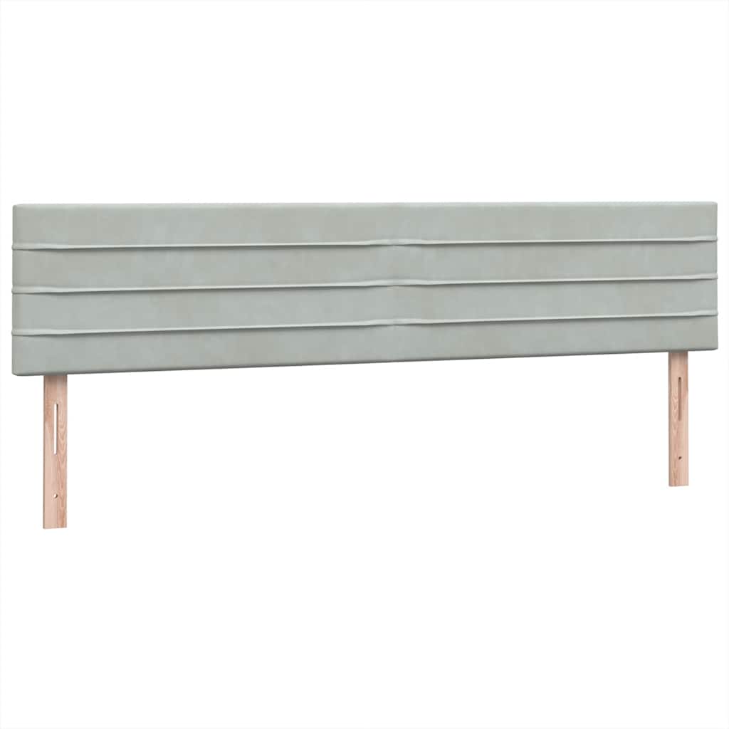 Κρεβάτι Boxspring με Στρώμα & LED ανοιχτό γκρι 180x220 cm Βελούδινο