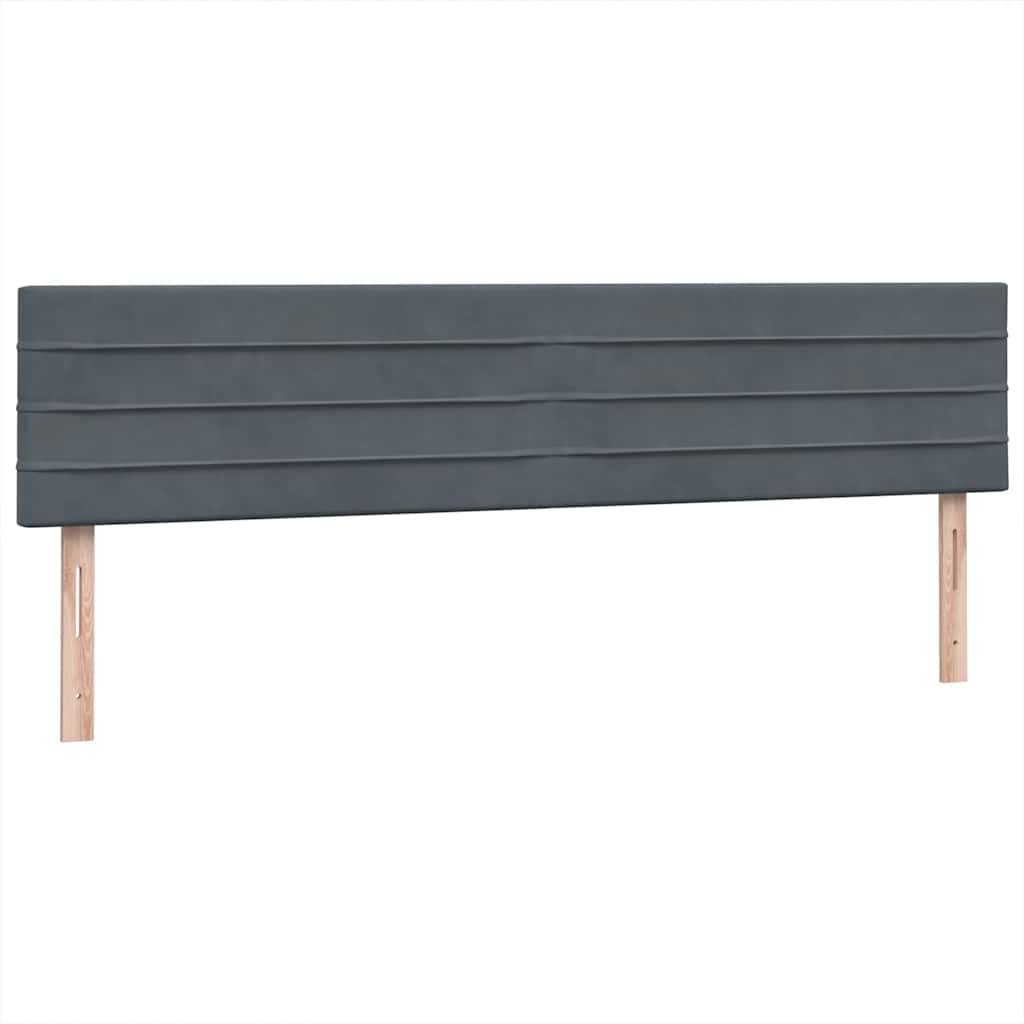 Κρεβάτι Boxspring με Στρώμα & LED Σκούρο γκρι 180x220 εκ. Βελούδινο - Pakobazaar
