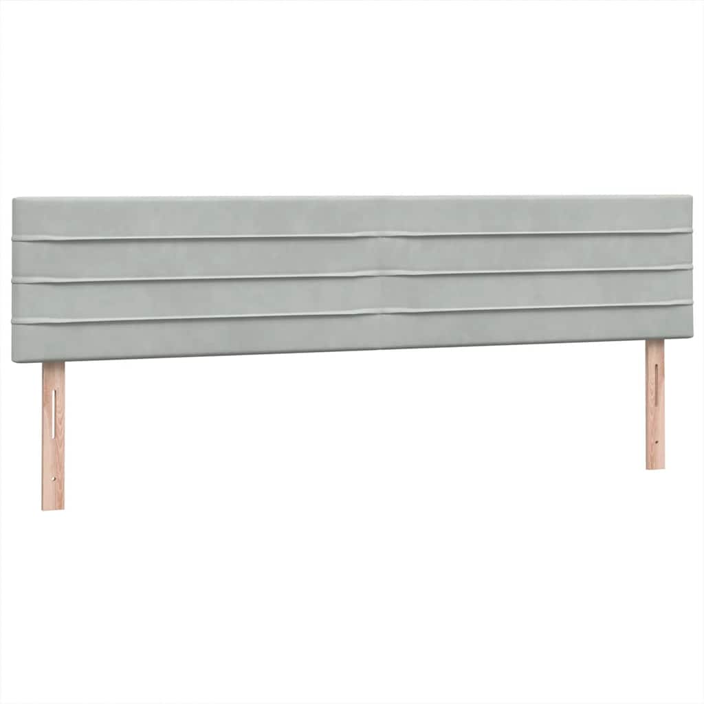 Κρεβάτι Boxspring με Στρώμα & LED ανοιχτό γκρι 200x220 εκ. Βελούδινο - Pakobazaar