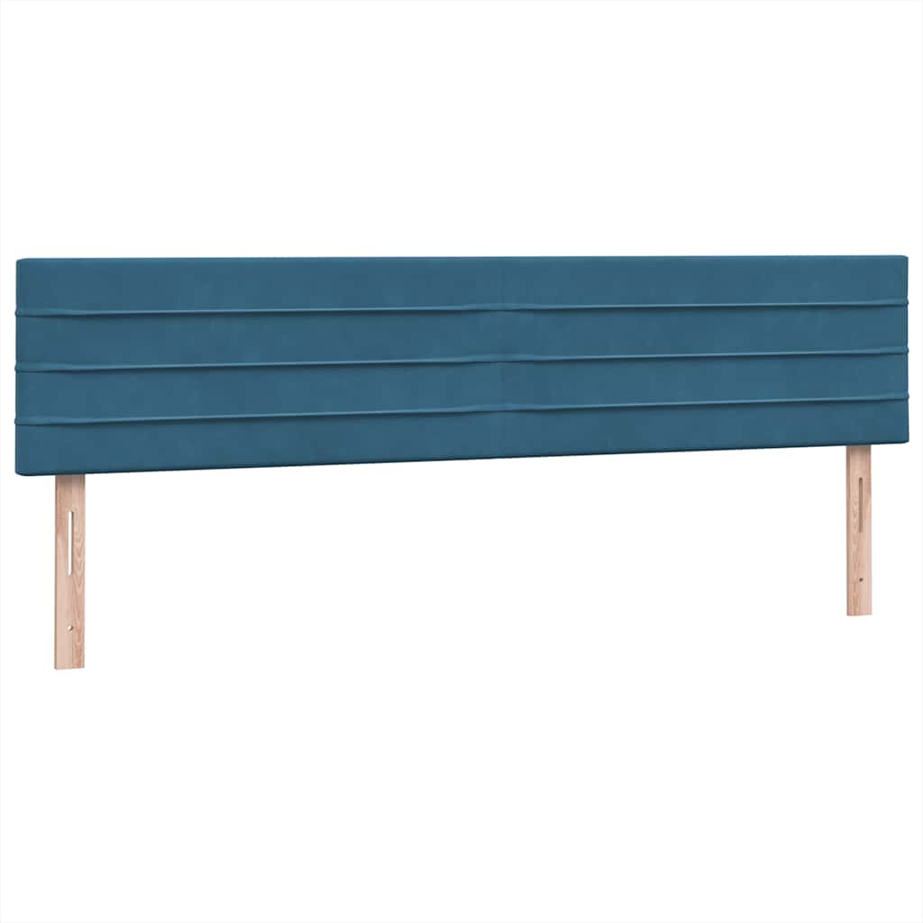 Κρεβάτι Boxspring με Στρώμα & LED σκούρο μπλε 200x220 cm Βελούδινο - Pakobazaar