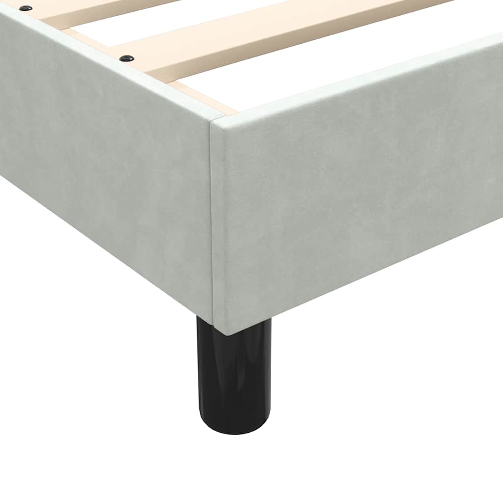 Κρεβάτι Boxspring με Στρώμα & LED ανοιχτό γκρι 90x210 cm Βελούδινο