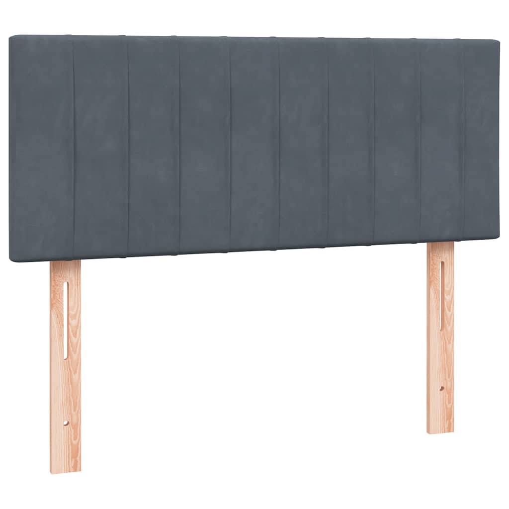 Κρεβάτι Boxspring με Στρώμα & LED Σκούρο Γκρι 120x210 εκ. Βελούδινο - Pakobazaar
