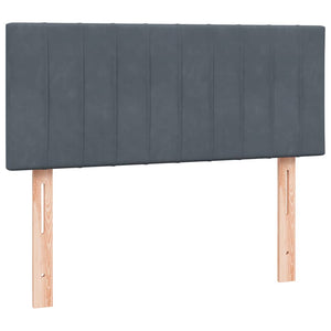 Κρεβάτι Boxspring με Στρώμα & LED Σκούρο Γκρι 120x210 εκ. Βελούδινο - Pakobazaar