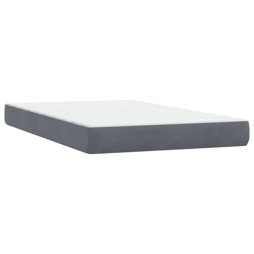 Κρεβάτι Boxspring με Στρώμα & LED Σκούρο Γκρι 120x210 εκ. Βελούδινο - Pakobazaar