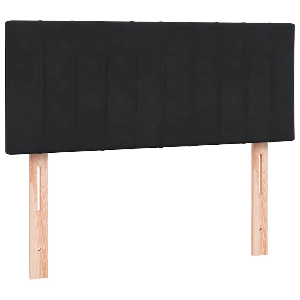 Κρεβάτι Boxspring με Στρώμα & LED Μαύρο 1120x210 εκ. Βελούδινο